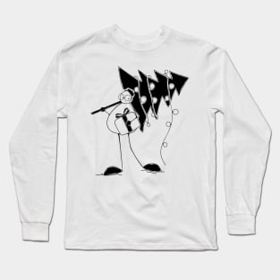 Christmas Tree minimalist line art Long Sleeve T-Shirt